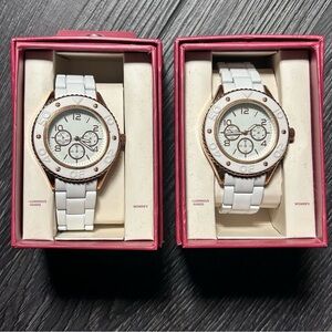 Merona White and Rose Gold Watch Set of 2